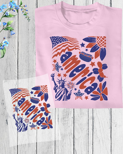 America DTF Transfer Ready to Press