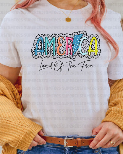 America Land of the Free DTF Transfer Ready to Press
