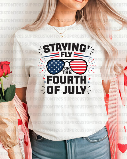 America Staying Fly Independence Day Heat Transfer for Shirts