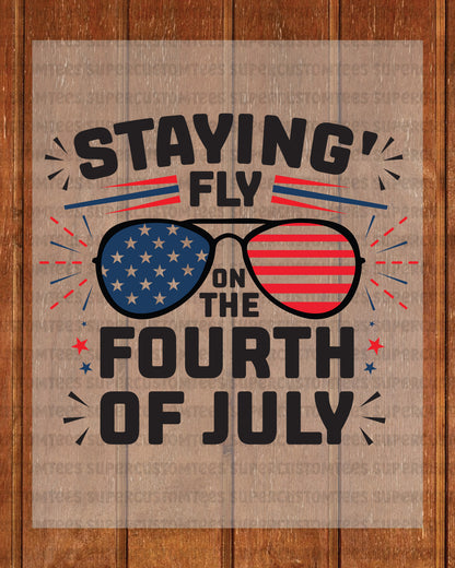 America Staying Fly Independence Day Heat Transfer for Shirts