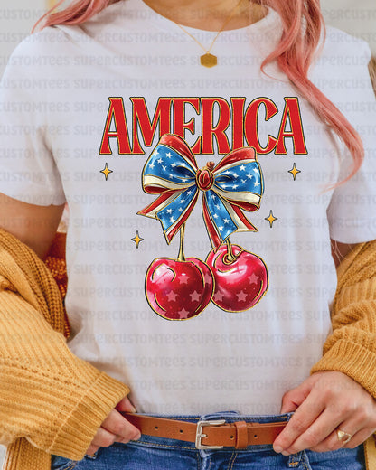 America Strawberries DTF Transfer Ready to Press