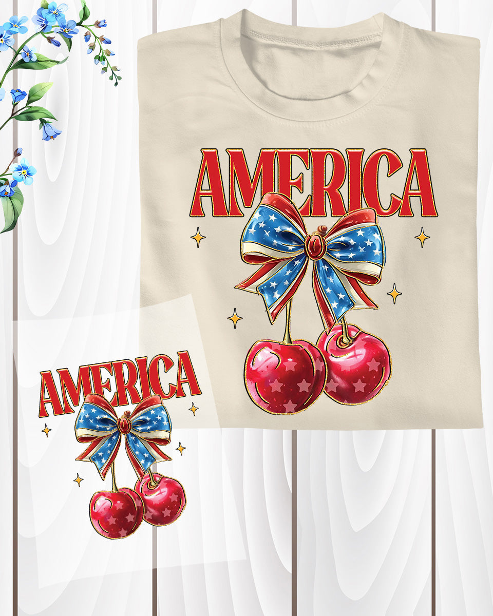 America Strawberries DTF Transfer Ready to Press