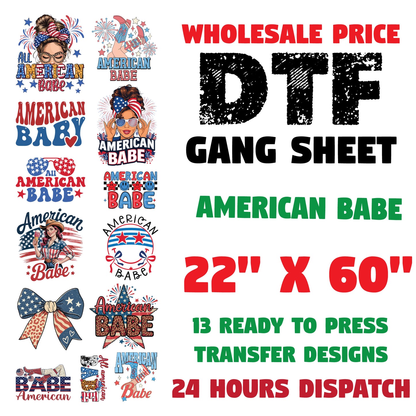 American Babe Gang Sheet