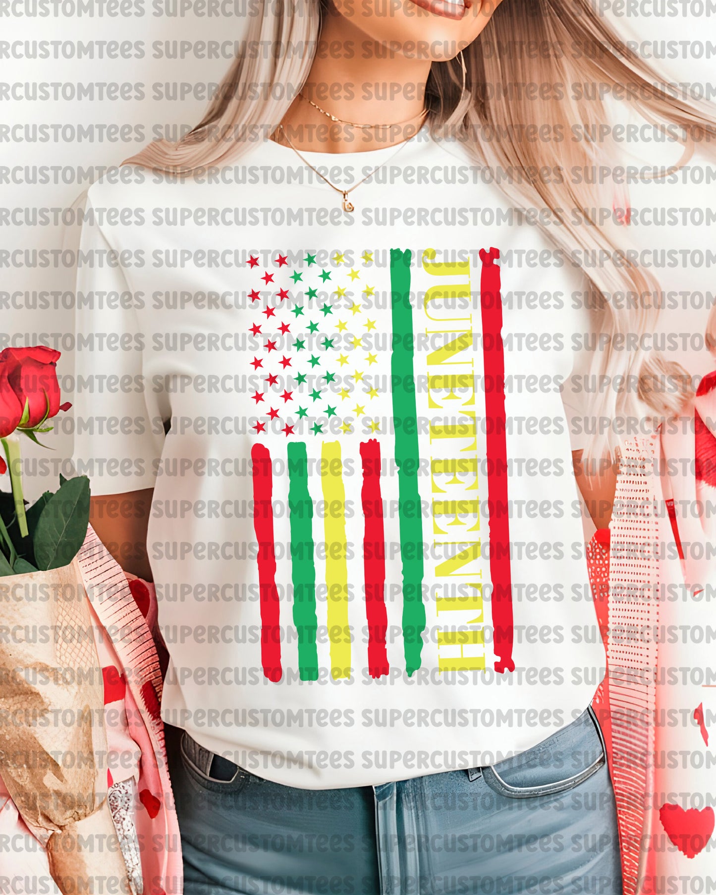 American Flag Juneteenth DTF Transfer