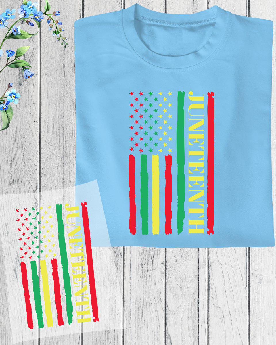 American Flag Juneteenth DTF Transfer