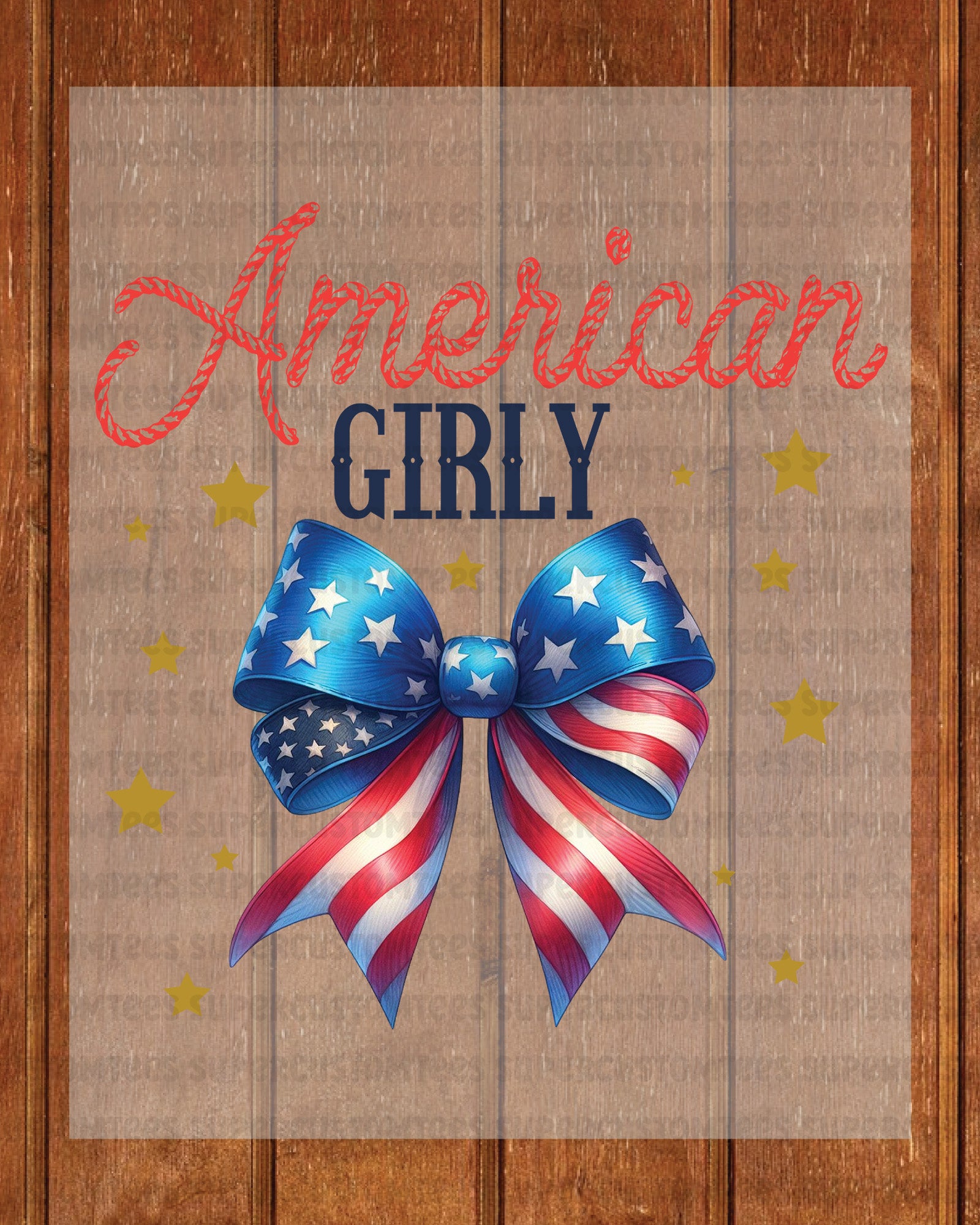 American Girly Coquette 4th of July DTF Transfer Ready to Press