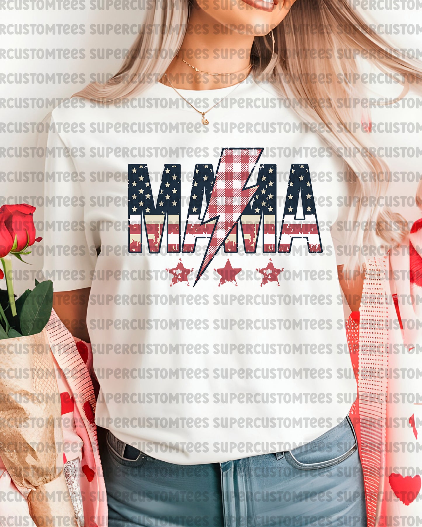 American Mama 4th of july Heat Transfer for Shirts