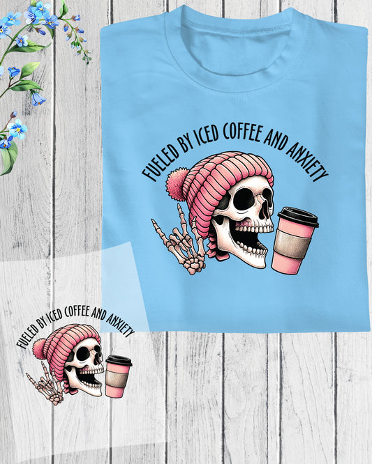 Pink Skull Anxiety DTF Transfer Sheets