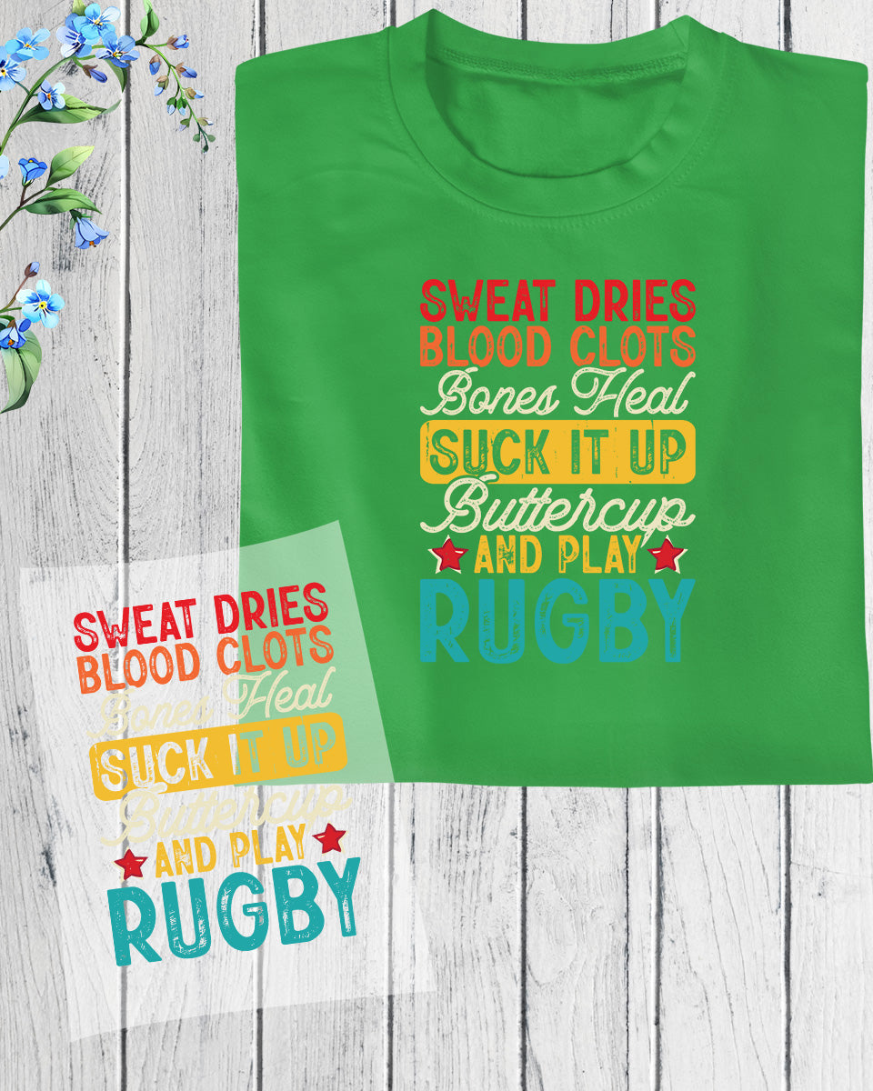 Sweat Dries Blood Clots Rugby DTF Transfer Film