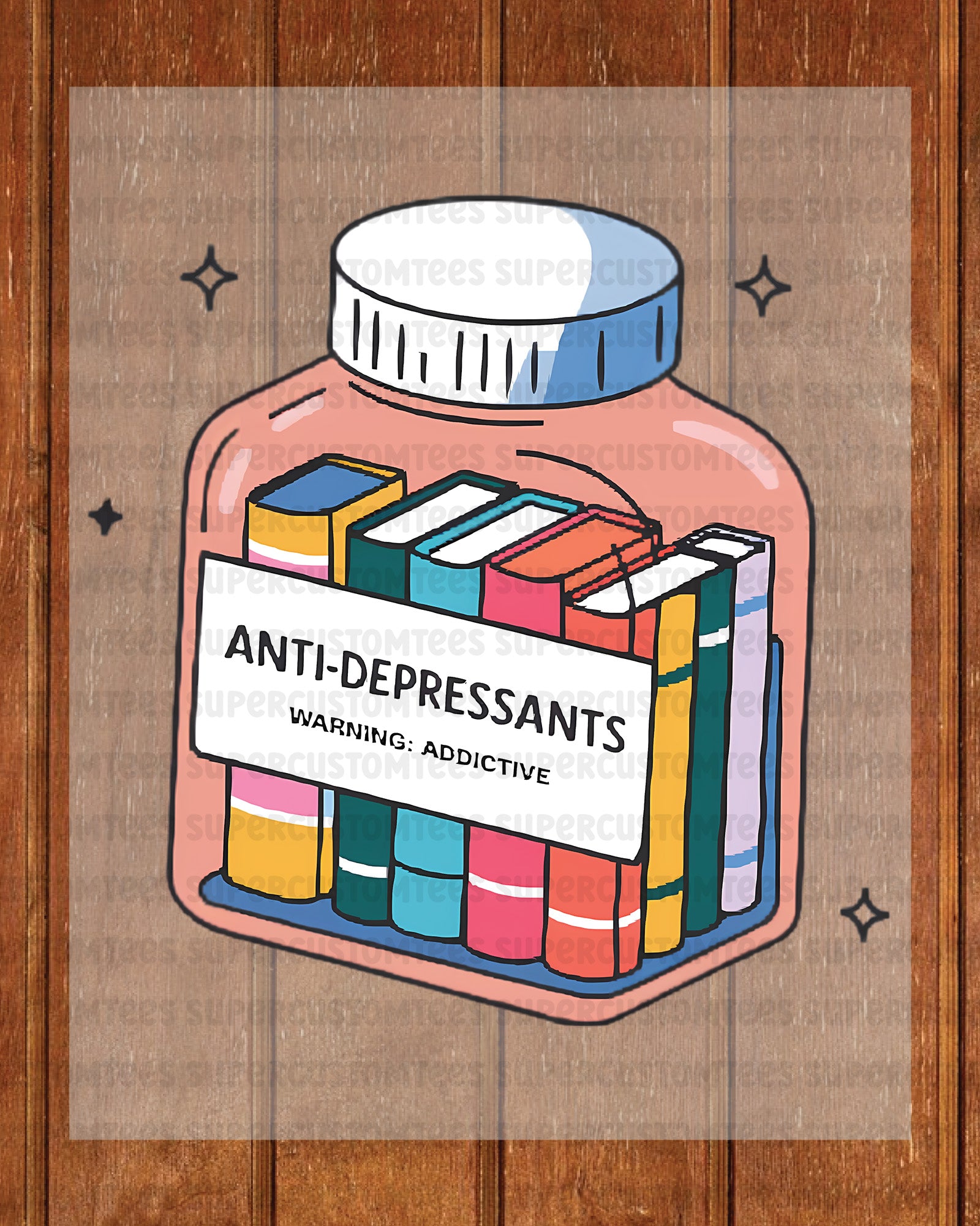 Anti-Depressants Book Therapy Jar Heat Transfer