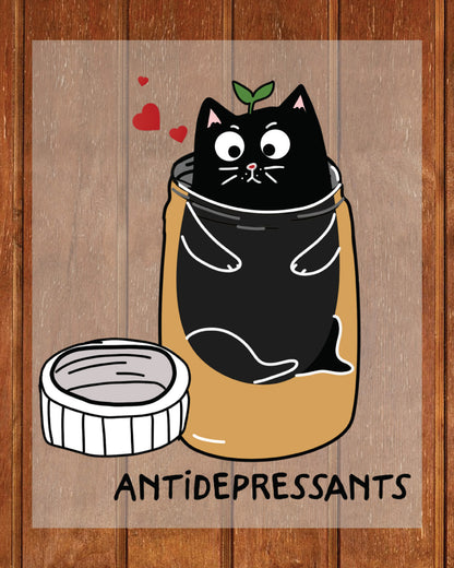 Antidepressant Cat DTF Transfer