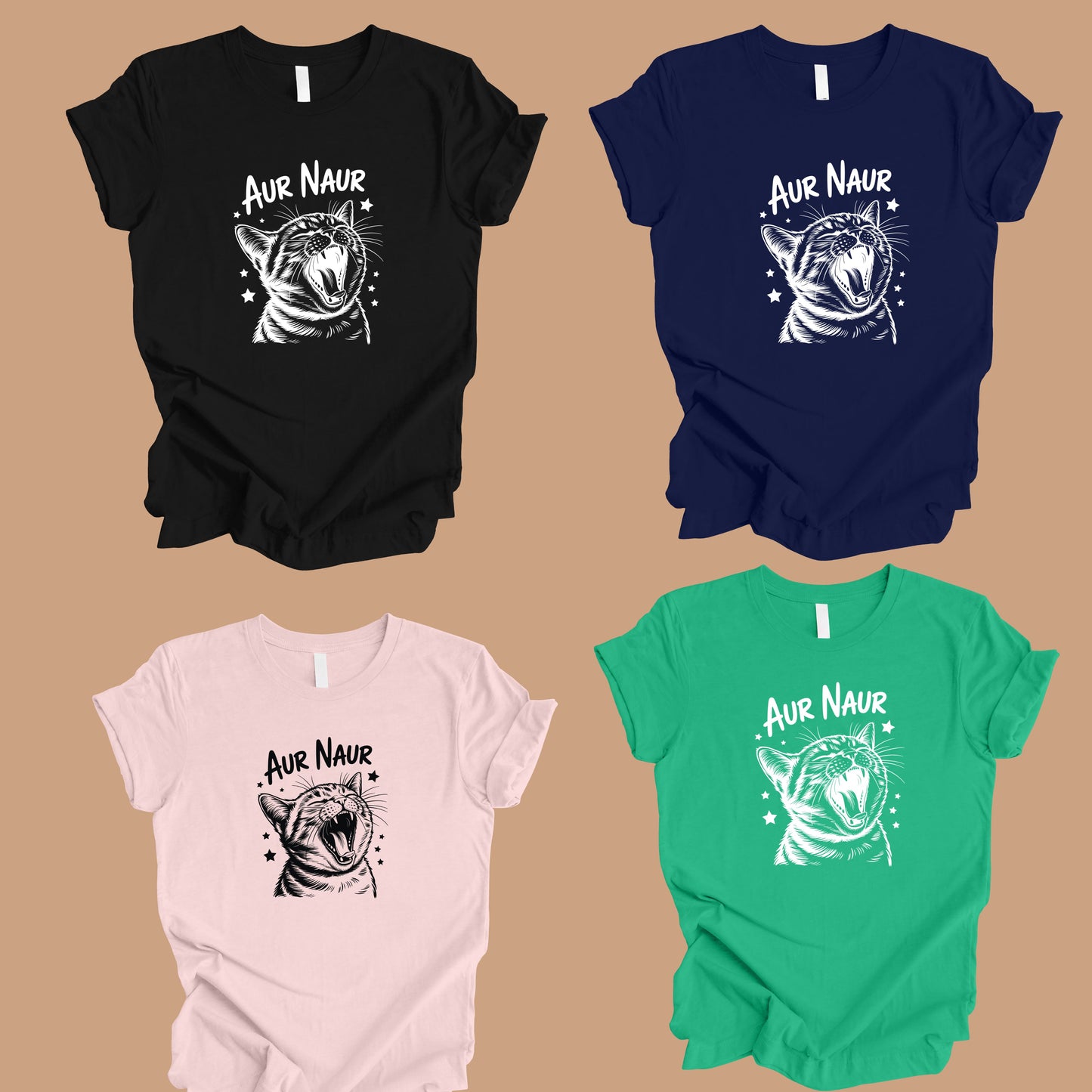 Aur Naur Cat Comfort Colors T Shirts