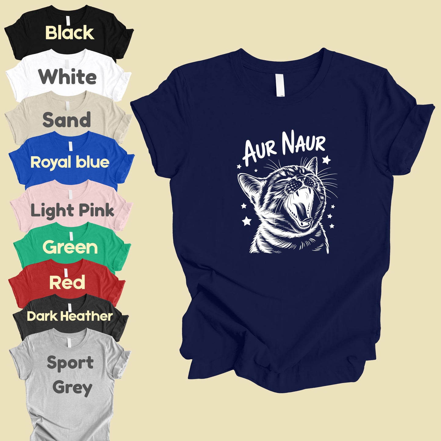 Aur Naur Cat Comfort Colors T Shirts