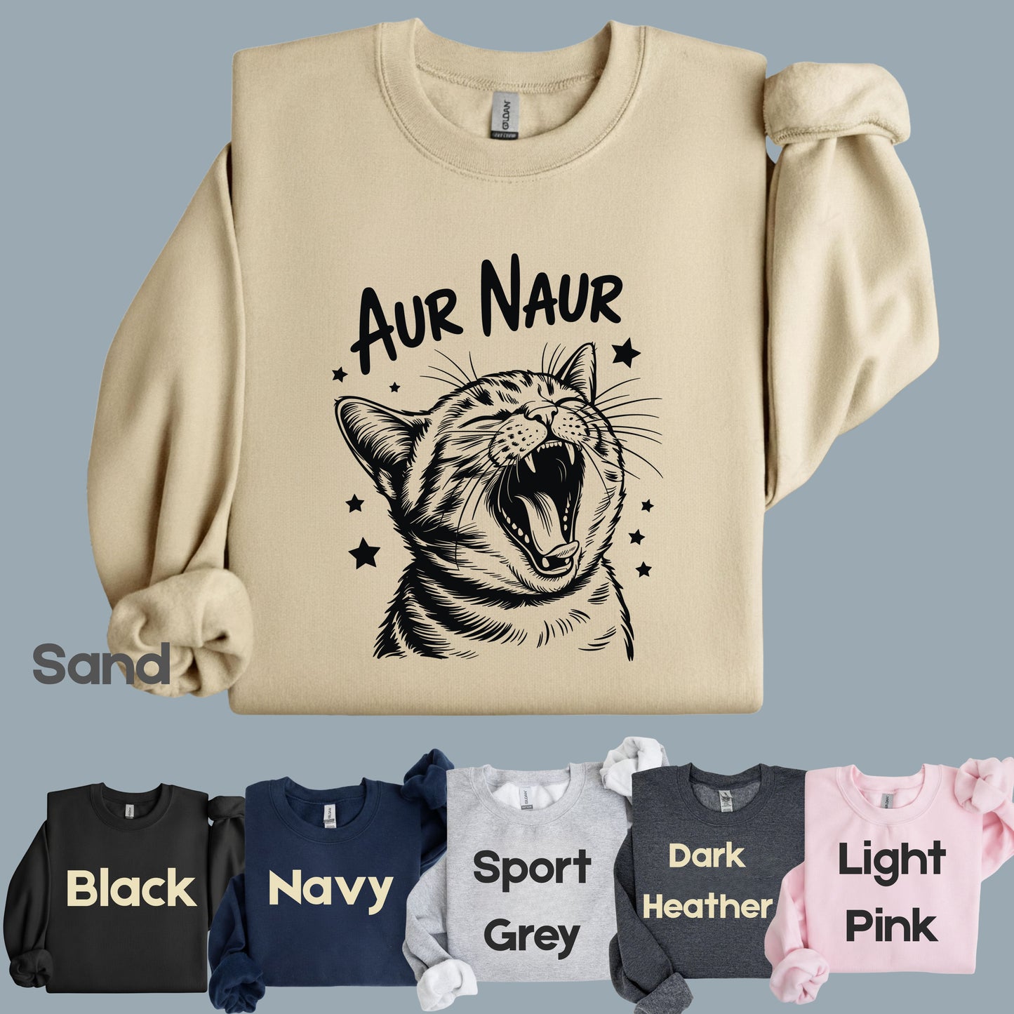 Aur Naur Cat Comfort Colors T Shirts