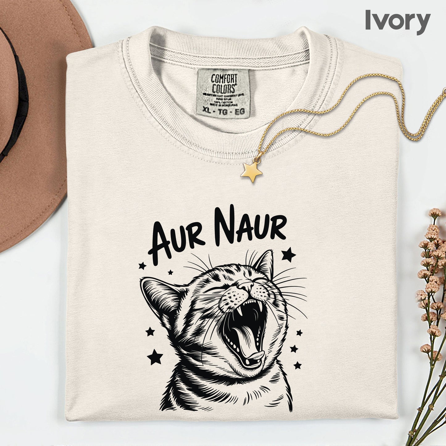 Aur Naur Cat Comfort Colors T Shirts