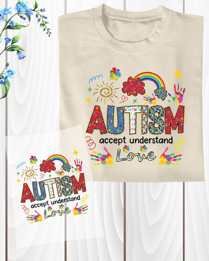 Autism Accept Understand Love Heat Transfer for Shirts