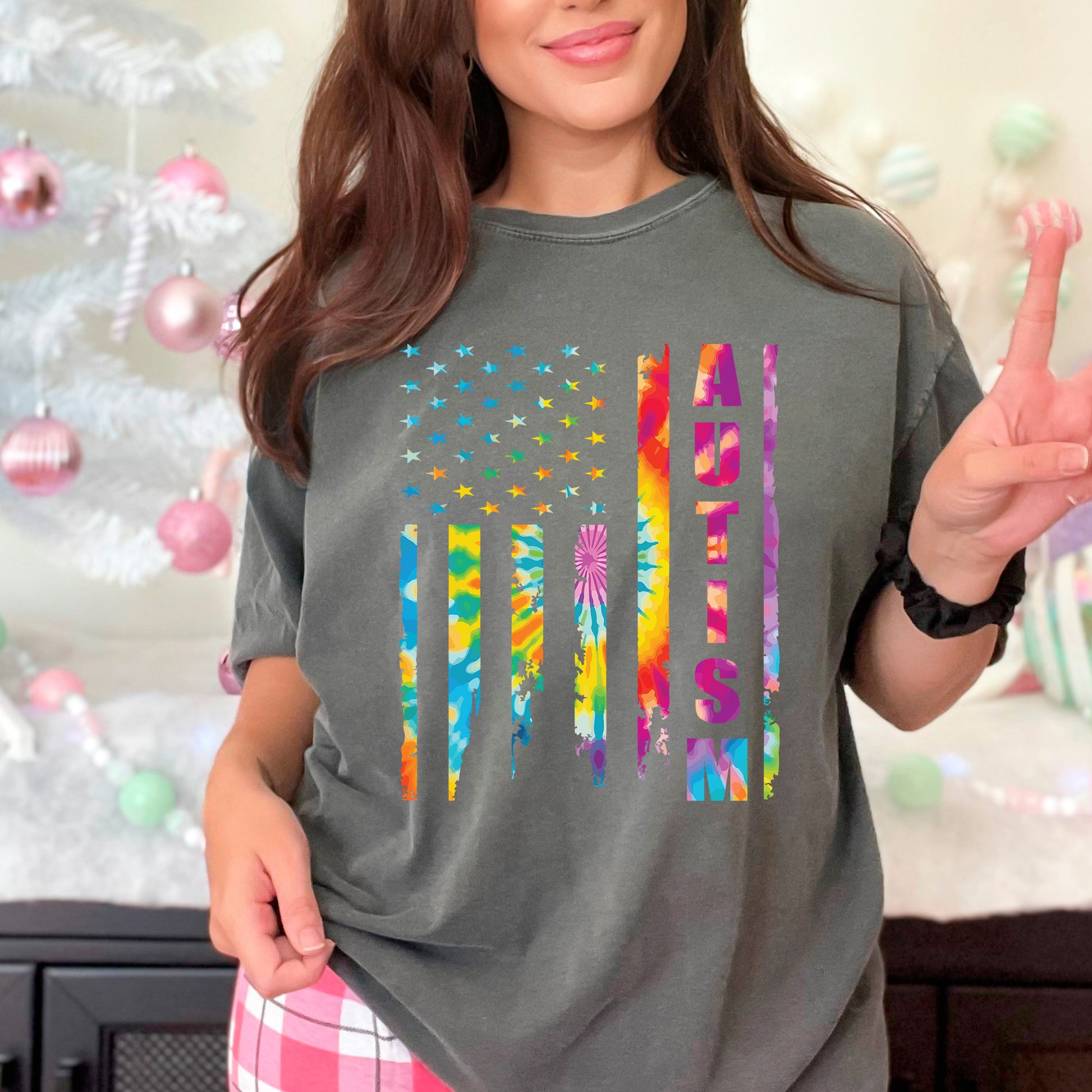 Autism American Flag Heat Transfer for Shirts