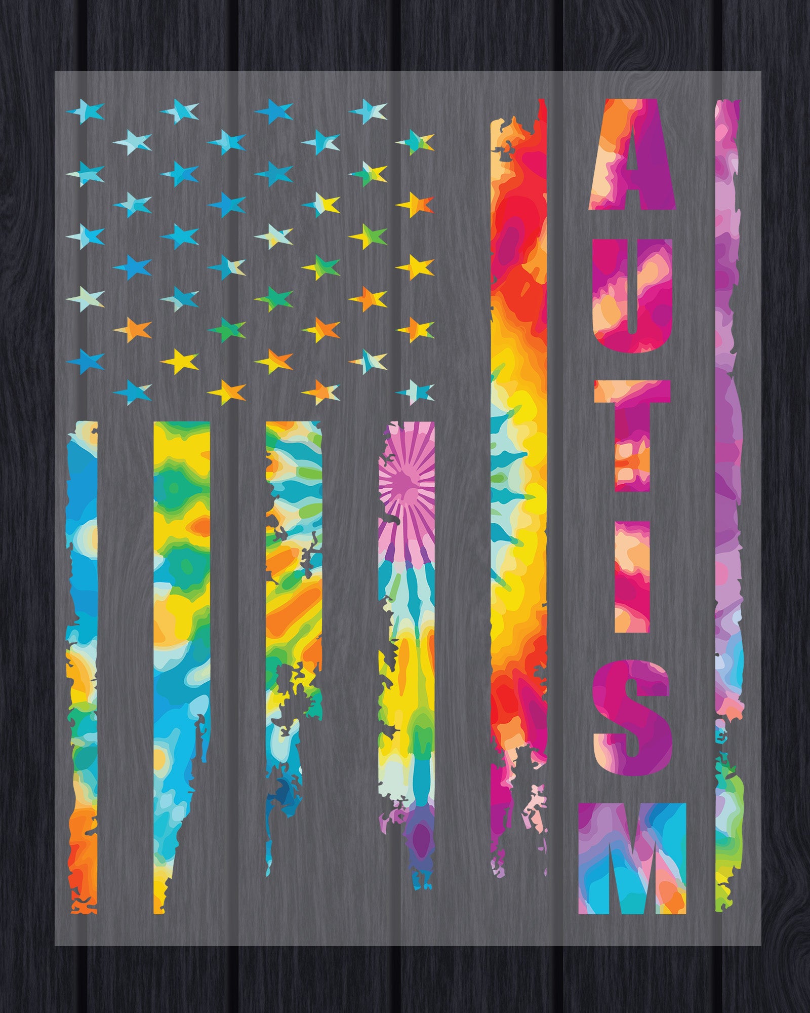 Autism American Flag Heat Transfer for Shirts