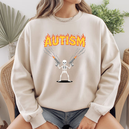 Autism Attitude Flaming Comfort Colors T Shirts