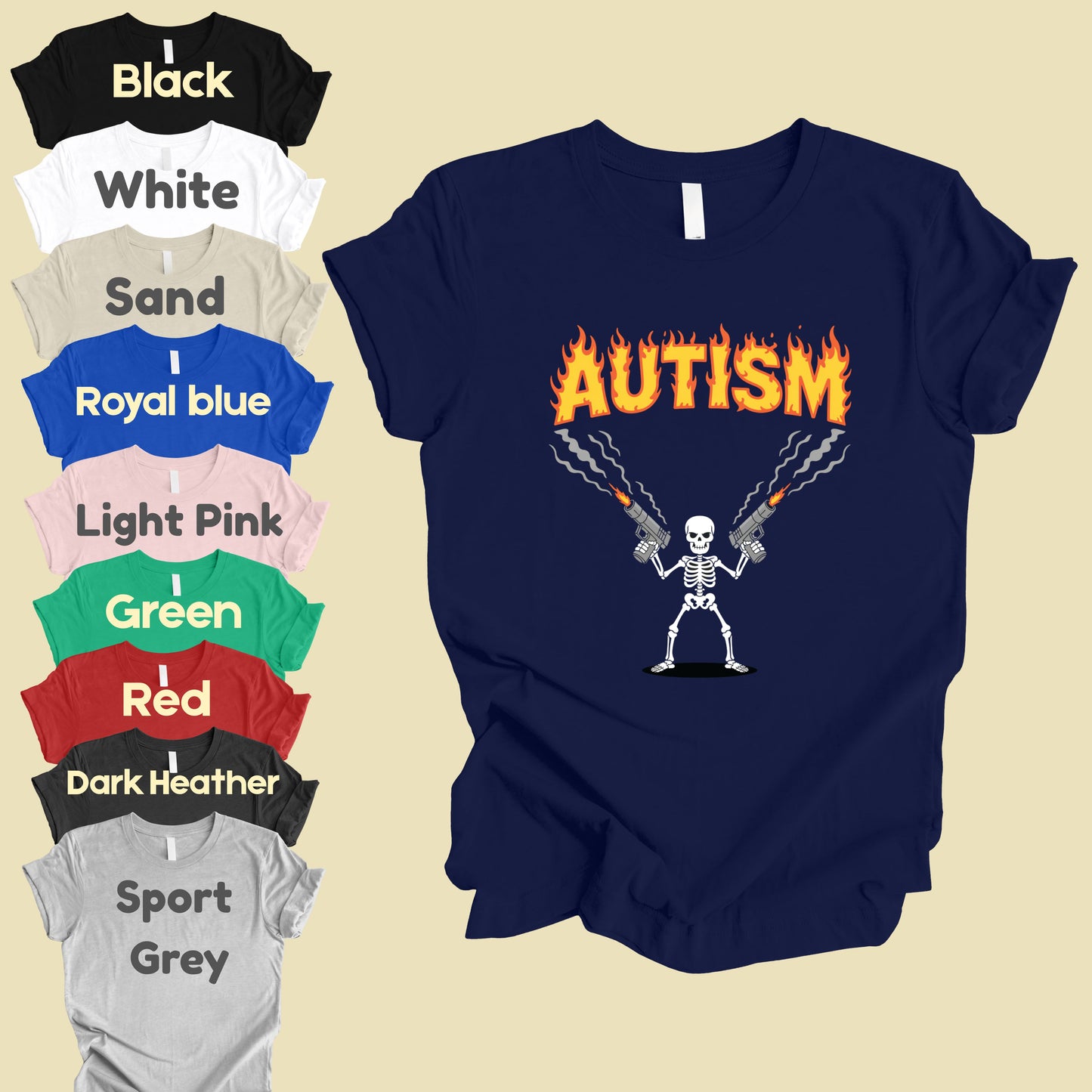 Autism Attitude Flaming Comfort Colors T Shirts