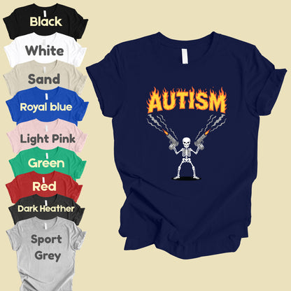 Autism Attitude Flaming Comfort Colors T Shirts