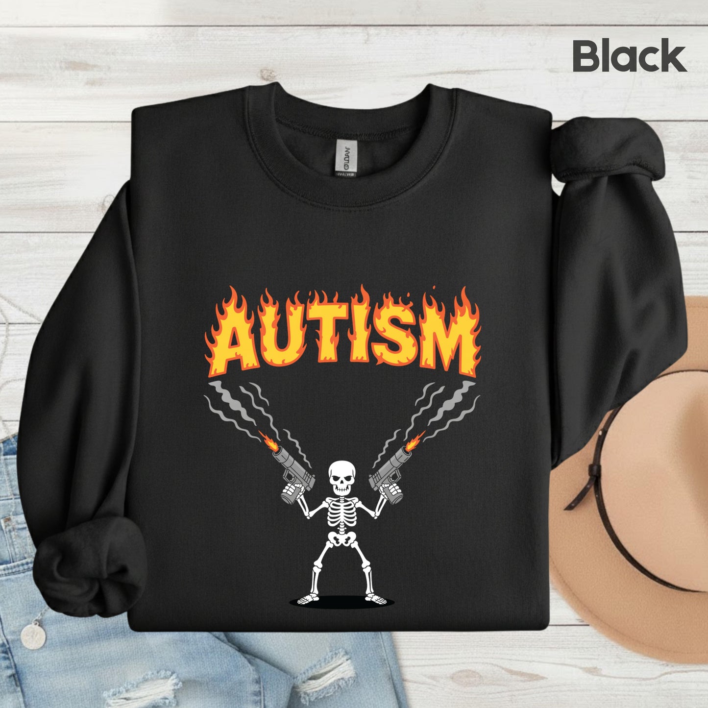 Autism Attitude Flaming Comfort Colors T Shirts