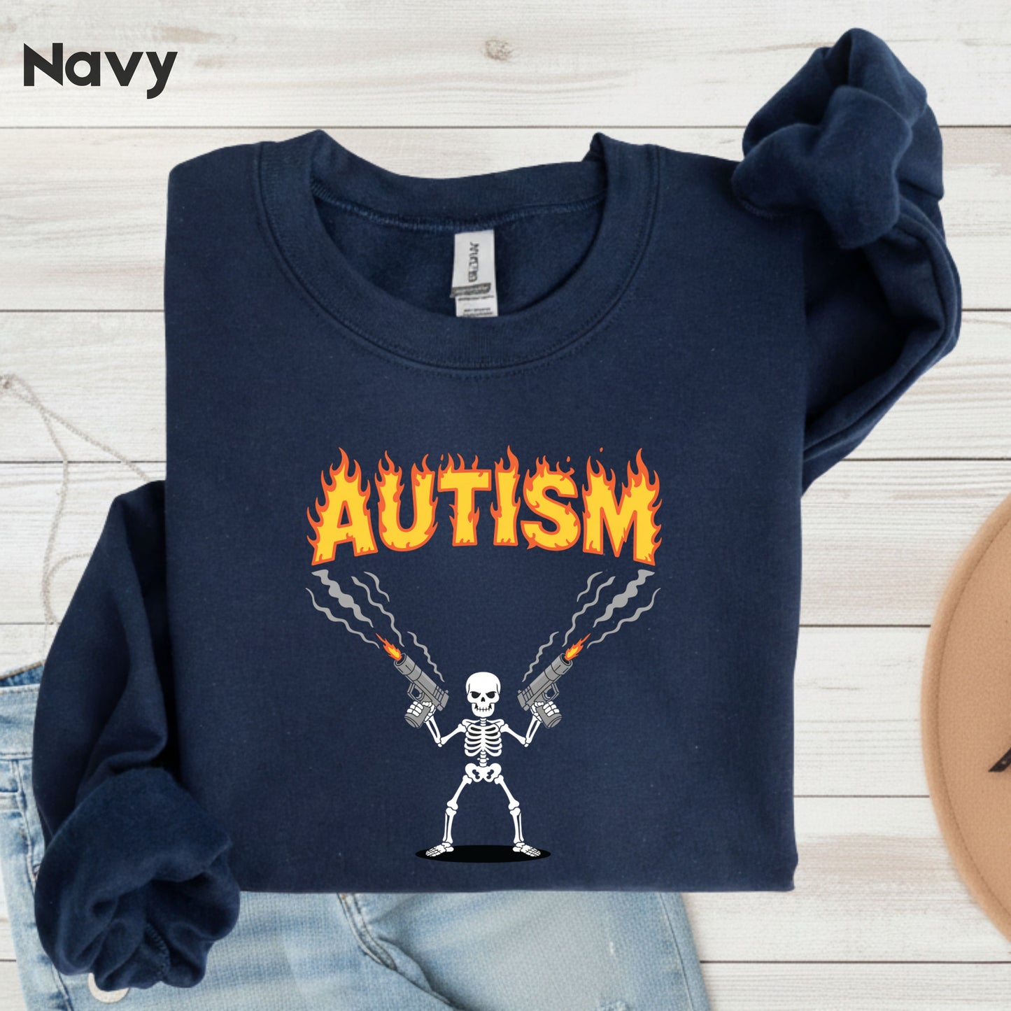 Autism Attitude Flaming Comfort Colors T Shirts