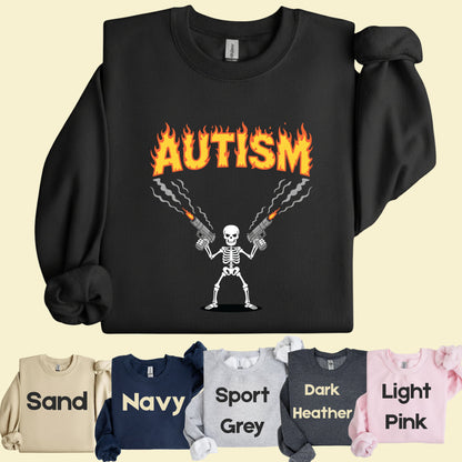Autism Attitude Flaming Comfort Colors T Shirts