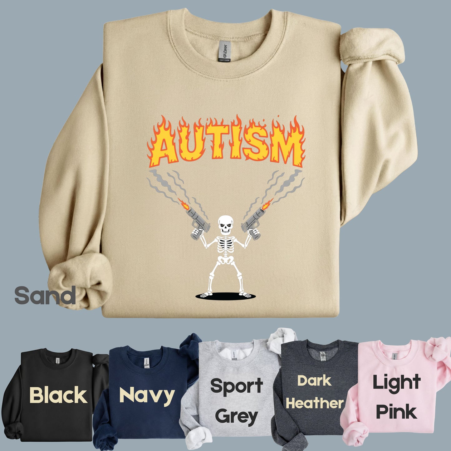 Autism Attitude Flaming Comfort Colors T Shirts