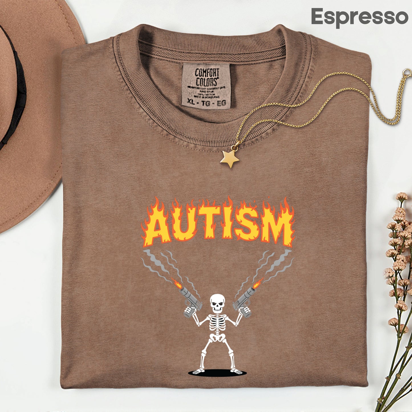 Autism Attitude Flaming Comfort Colors T Shirts
