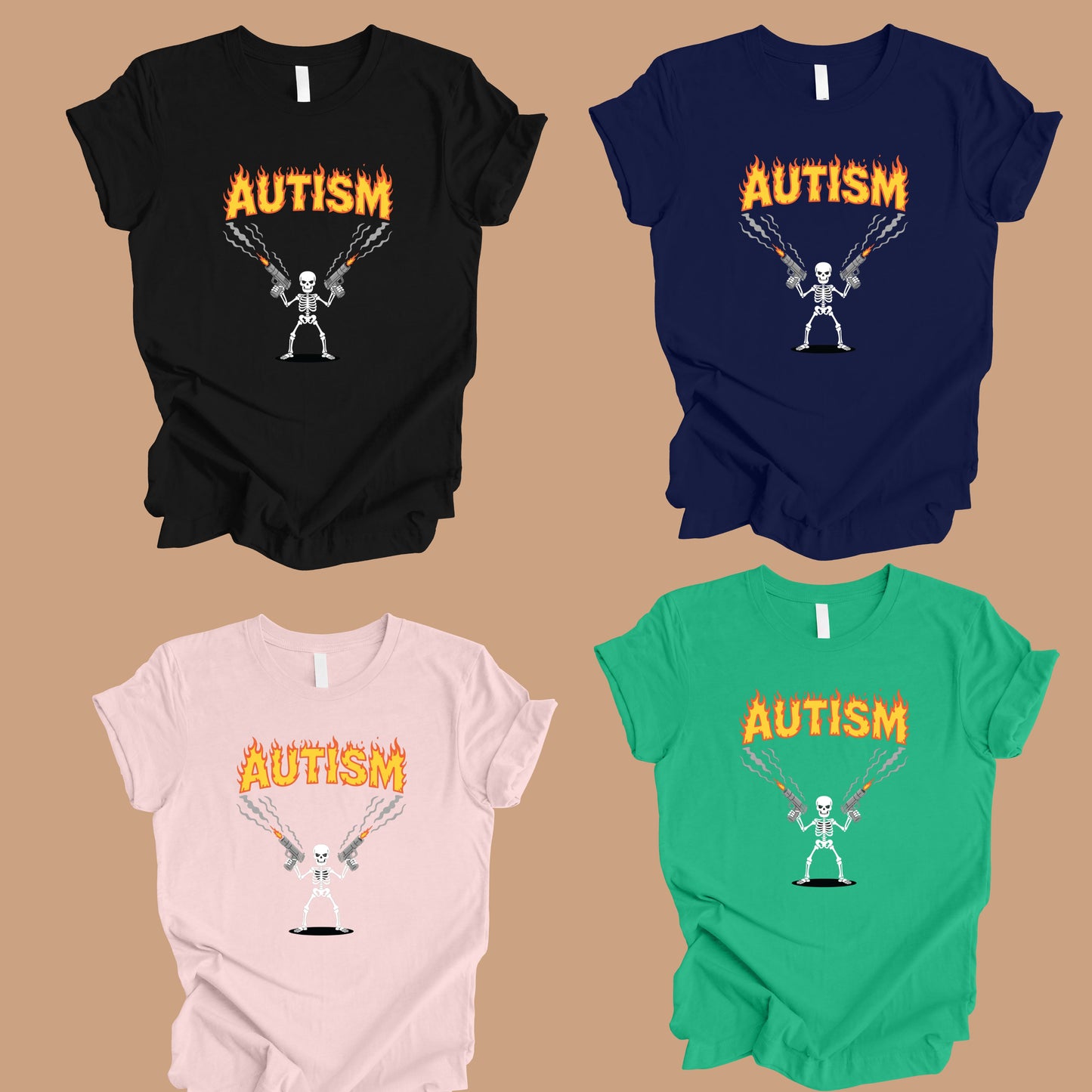 Autism Attitude Flaming Comfort Colors T Shirts