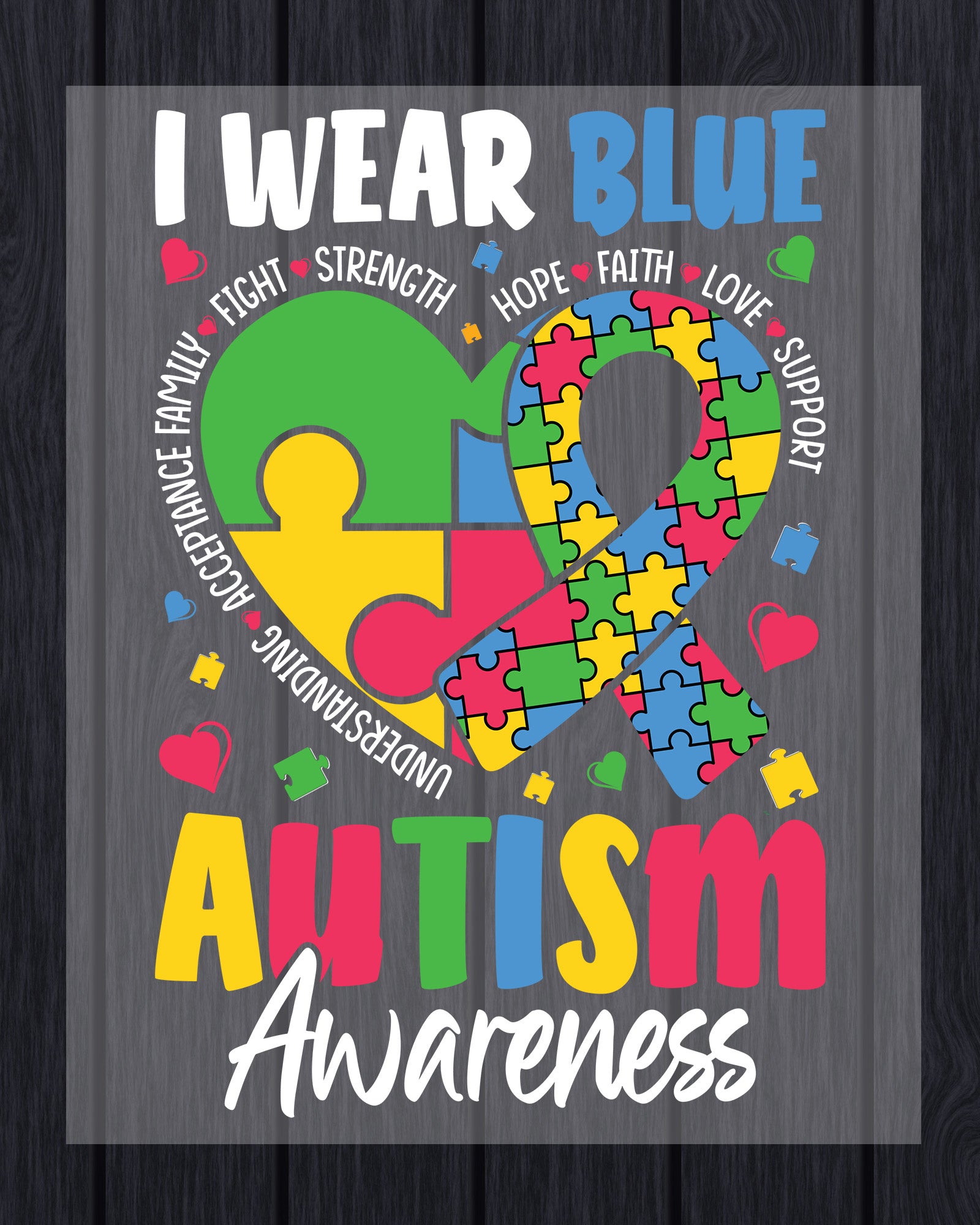 Autism Awareness Month Wear Blue DTF Transfer