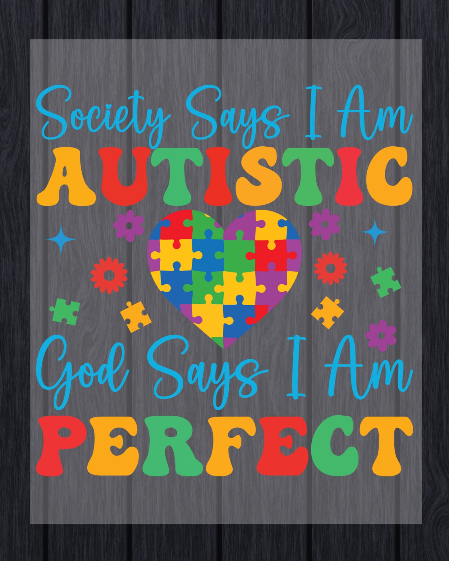 Autism Awareness Ready to Press DTF Transfer