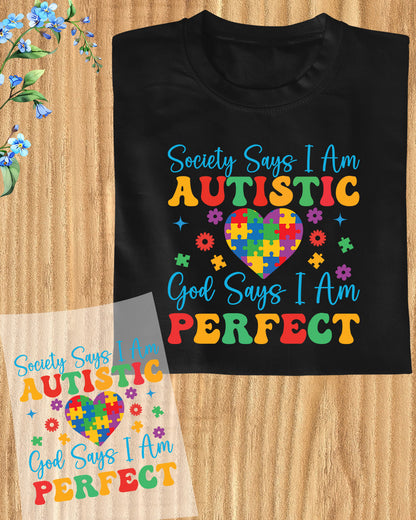 Autism Awareness Ready to Press DTF Transfer