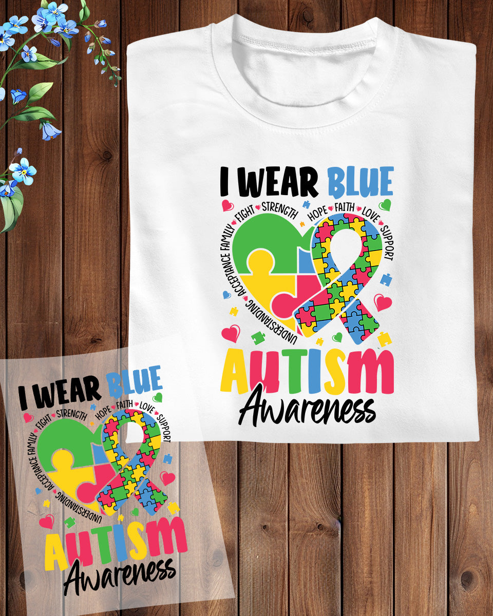 Autism Awareness Wear Blue DTF Transfer