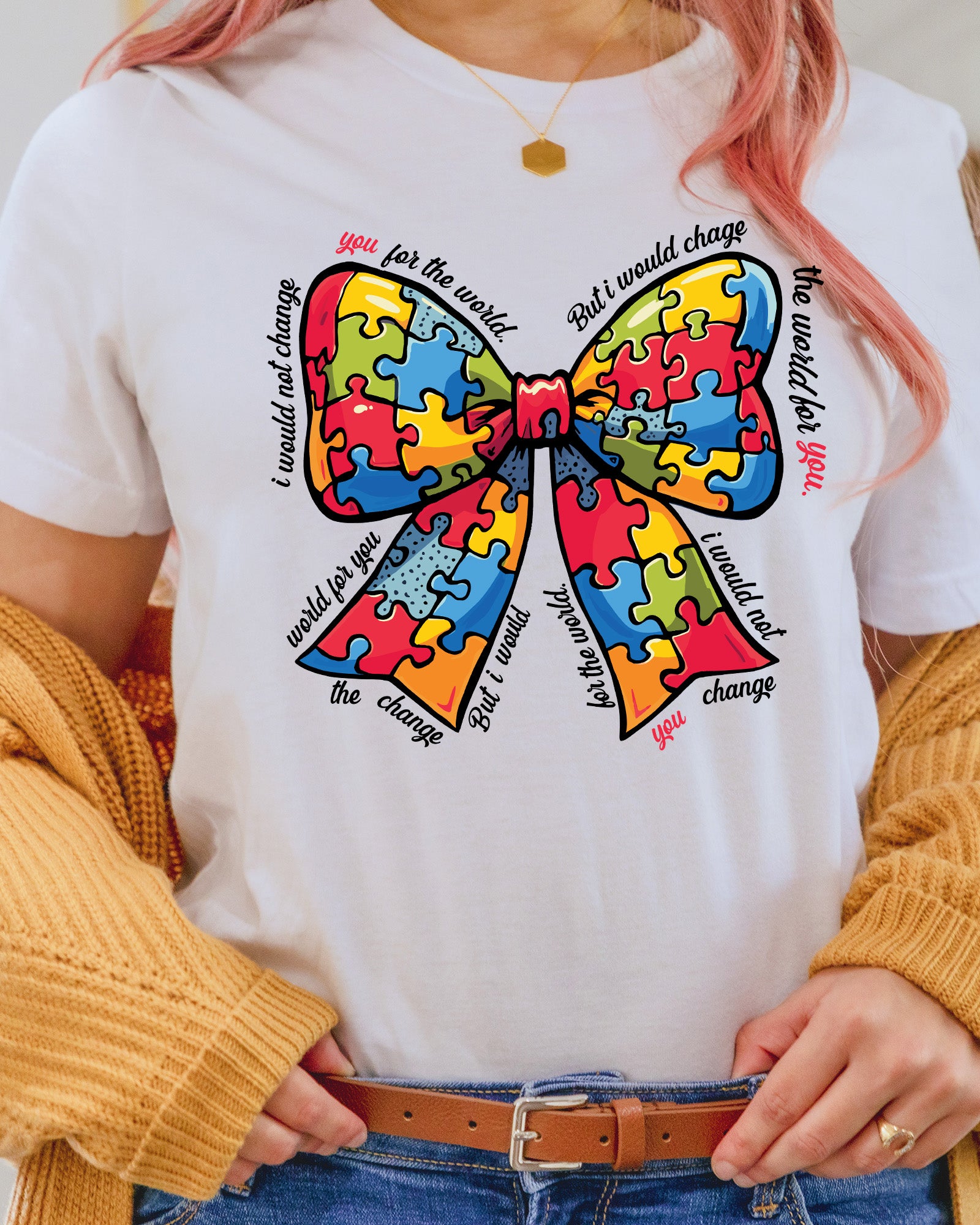 Autism Bow Retro DTF Transfer Ready for Press