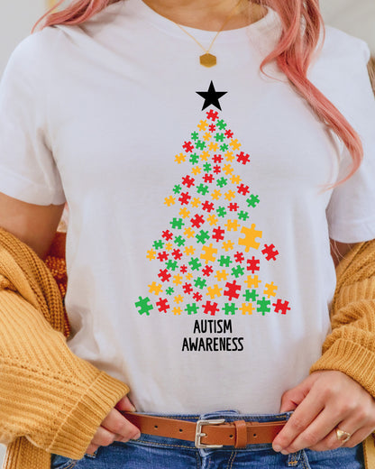 Autism Christmas Tree DTF Transfer