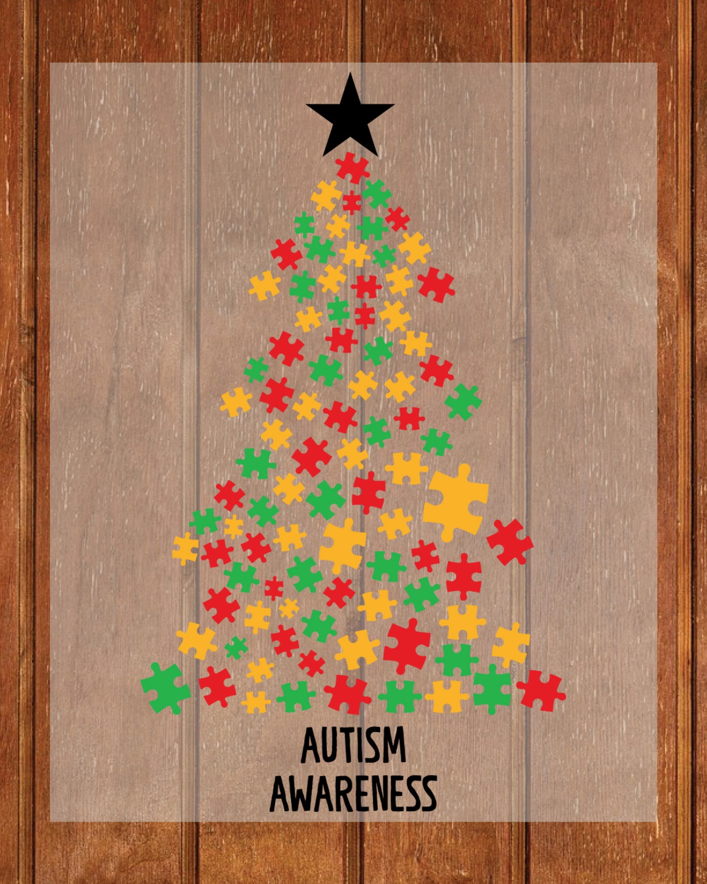 Autism Christmas Tree DTF Transfer