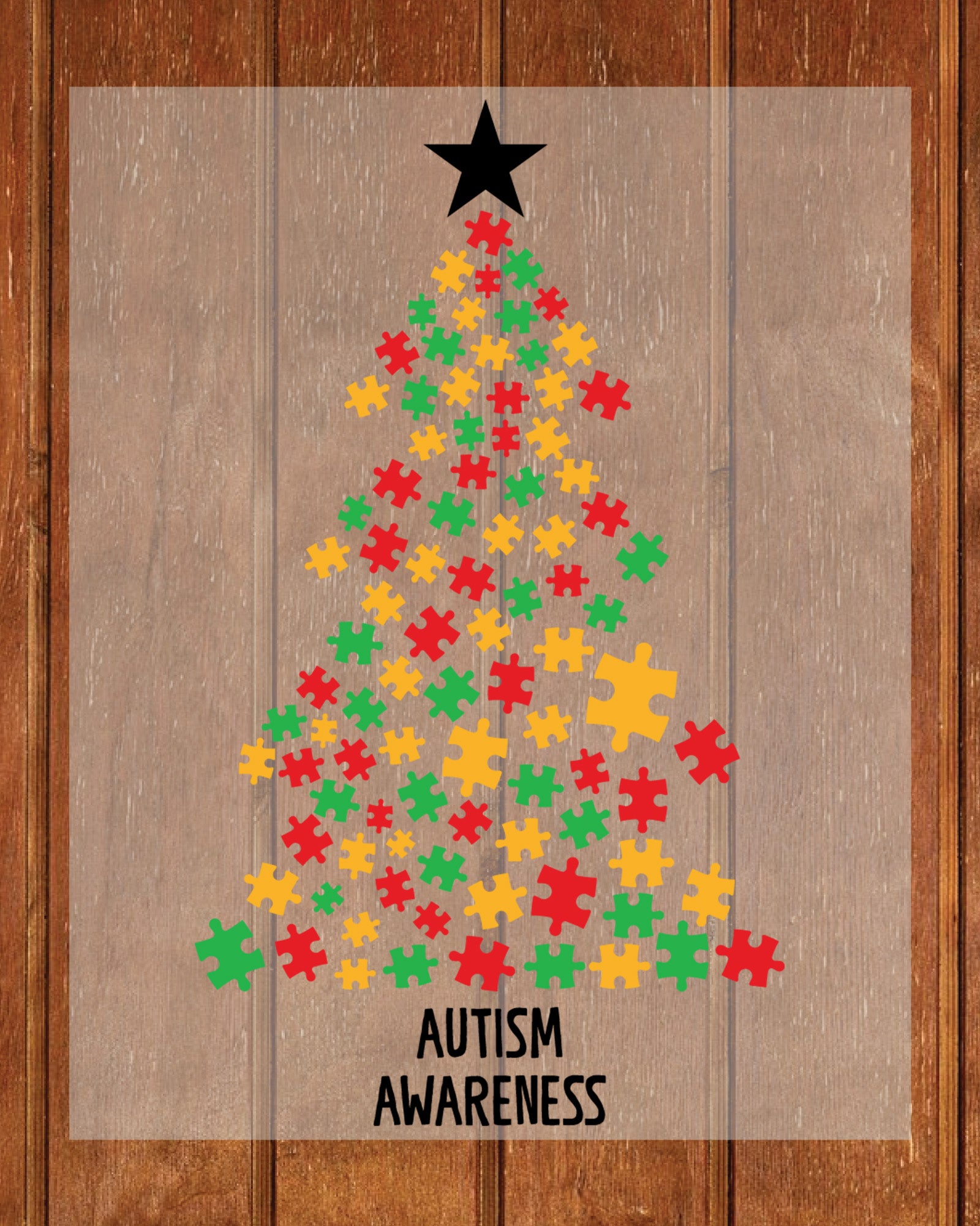 Autism Christmas Tree DTF Transfer