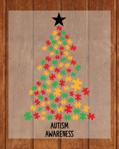 Autism Christmas Tree DTF Transfer