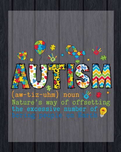 Autism Definition Colourful DTF Transfer