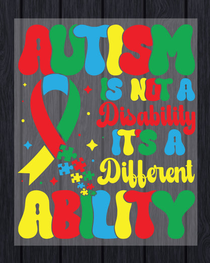 Autism DTF Transfer Ready to Press
