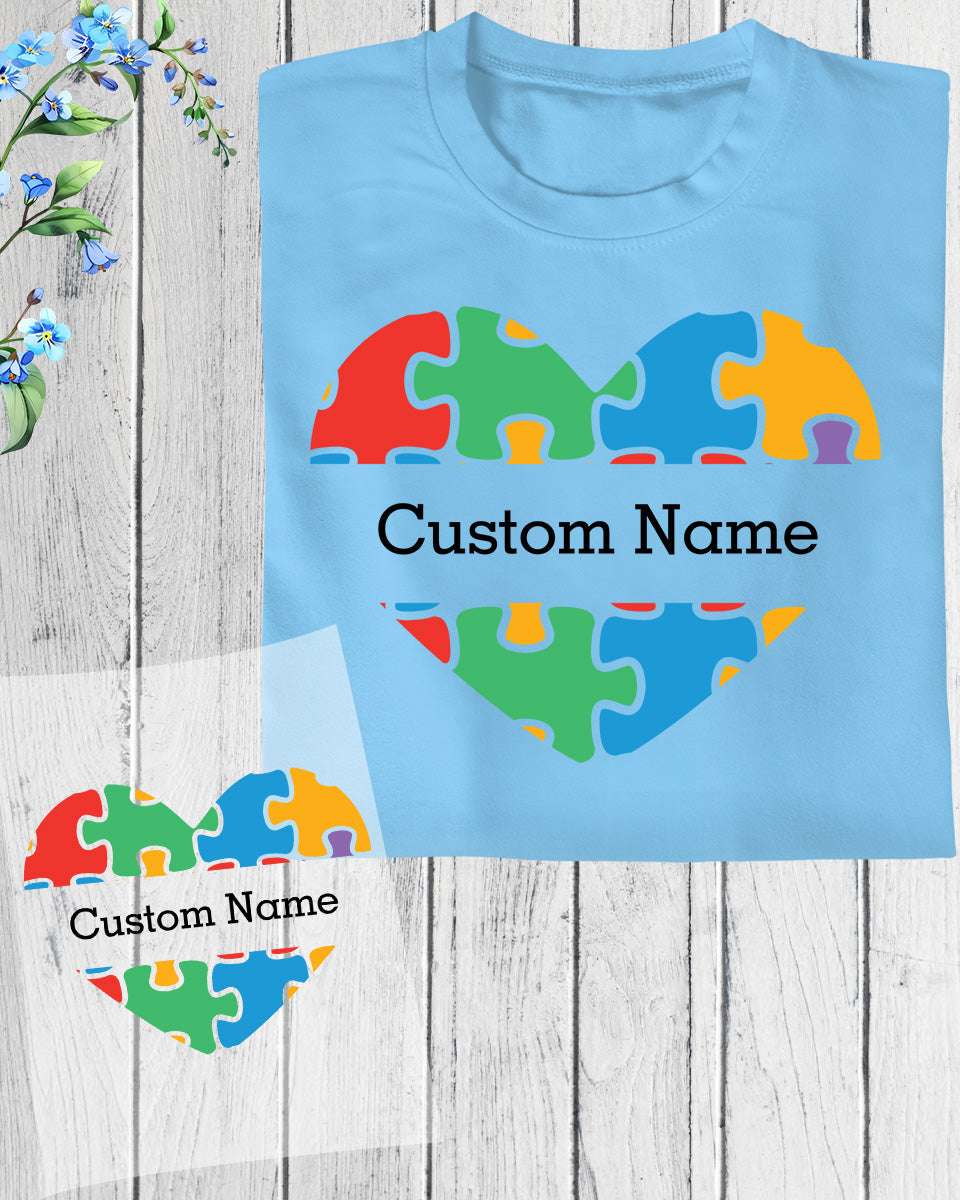 Autism Heart Puzzle DTF Transfer