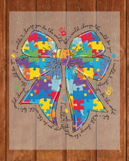 Autism Mom Coquette DTF Transfer
