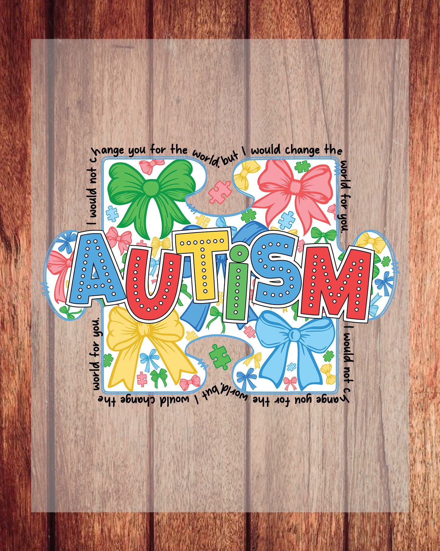Autism Puzzle Coquette DTF Transfer