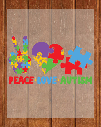 Peace Love Autism DTF Transfer 