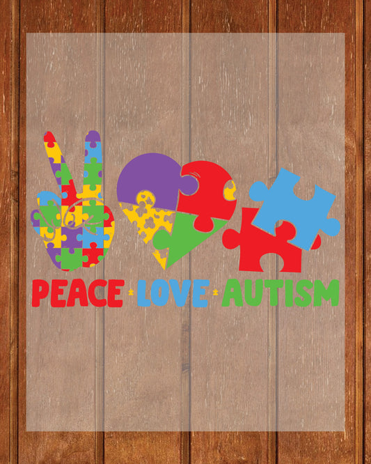 Peace Love Autism DTF Transfer 