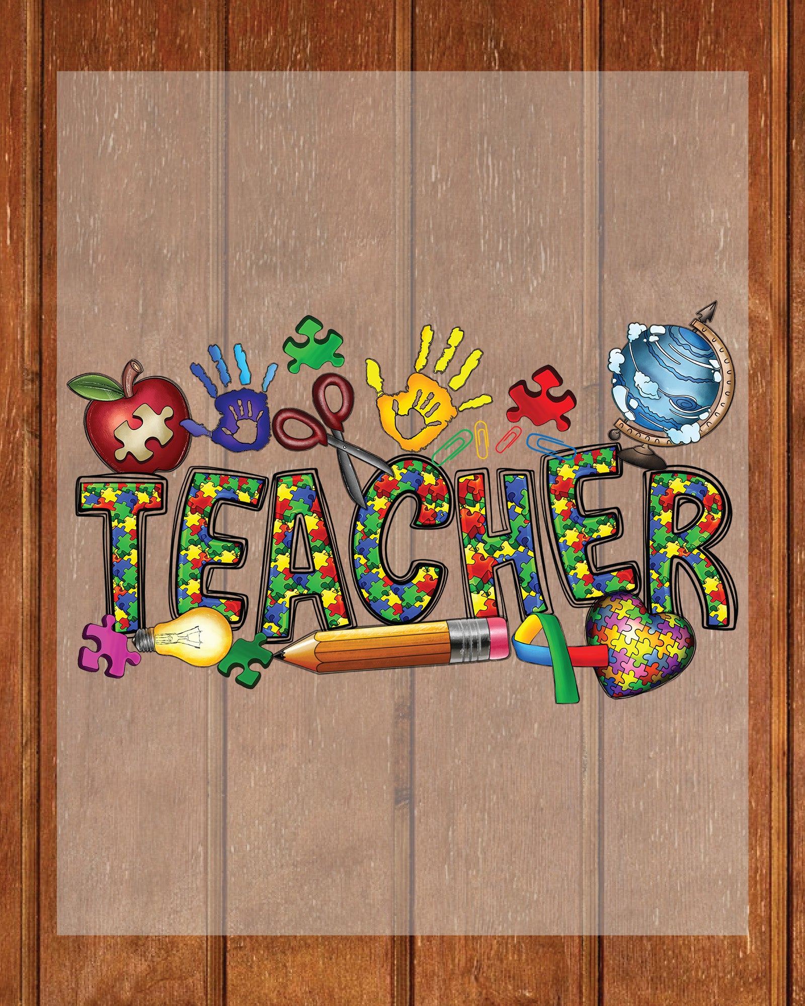 Autism Teacher Heat Transfer for Shirts
