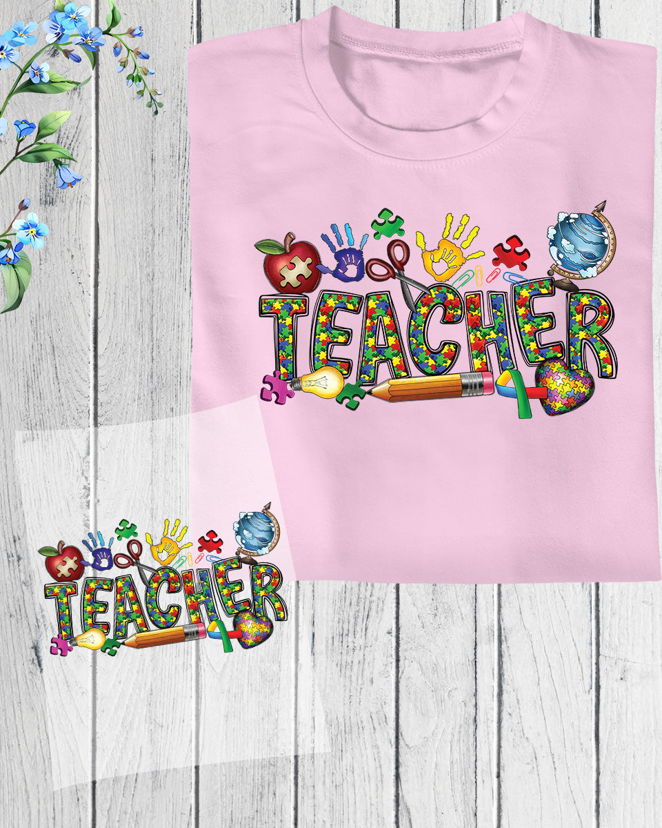 Autism Teacher Heat Transfer for Shirts