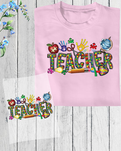 Autism Teacher Heat Transfer for Shirts
